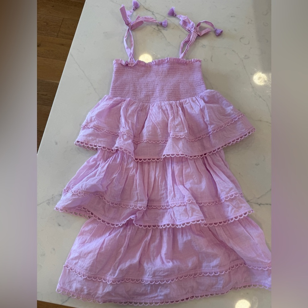 Zimmermann kids girls lilac pink ruffle tiered dress size 6